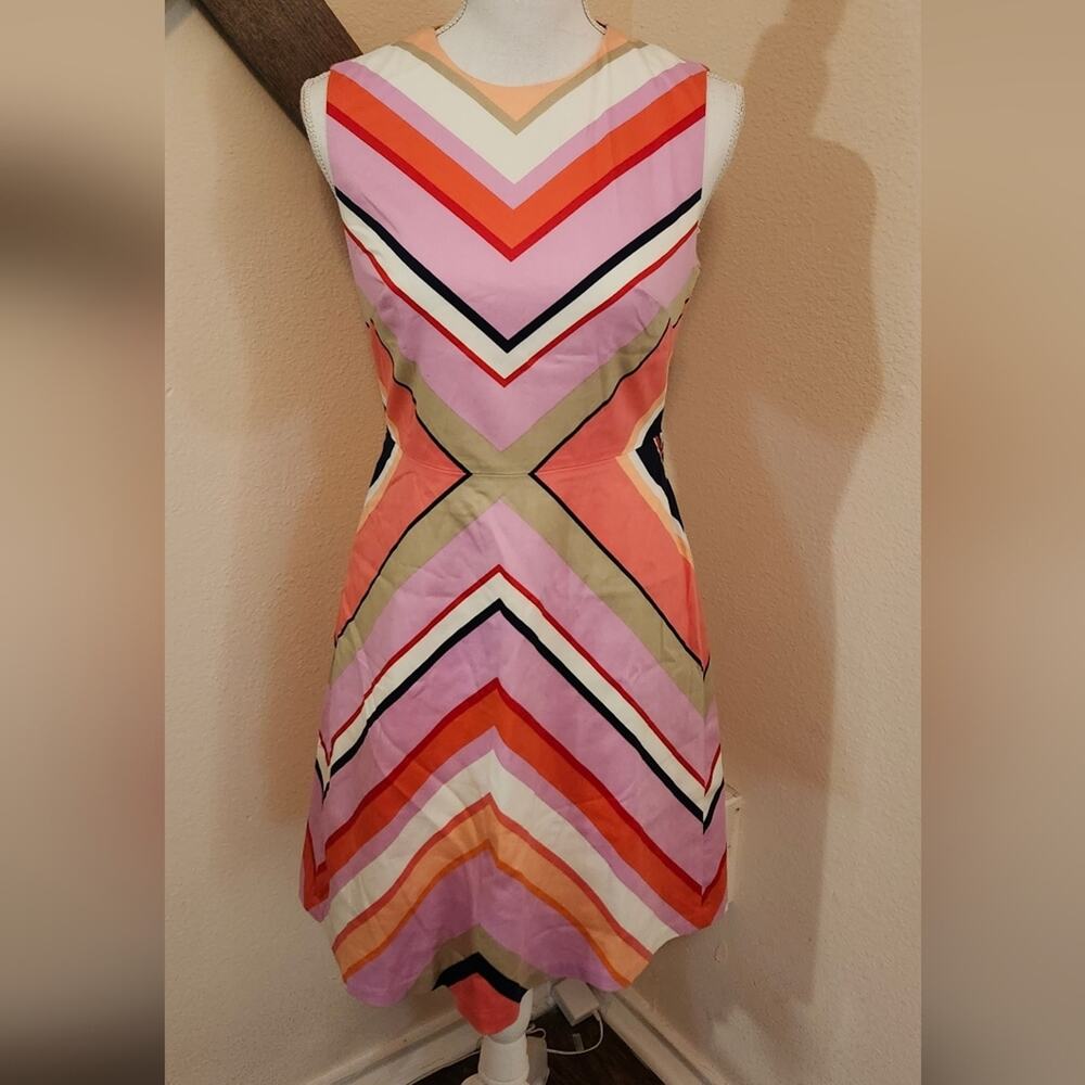 Maggy London Funky Geometric Striped Dress Size 4